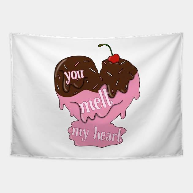 You melt my heart (ice cream) Tapestry by Becky-Marie