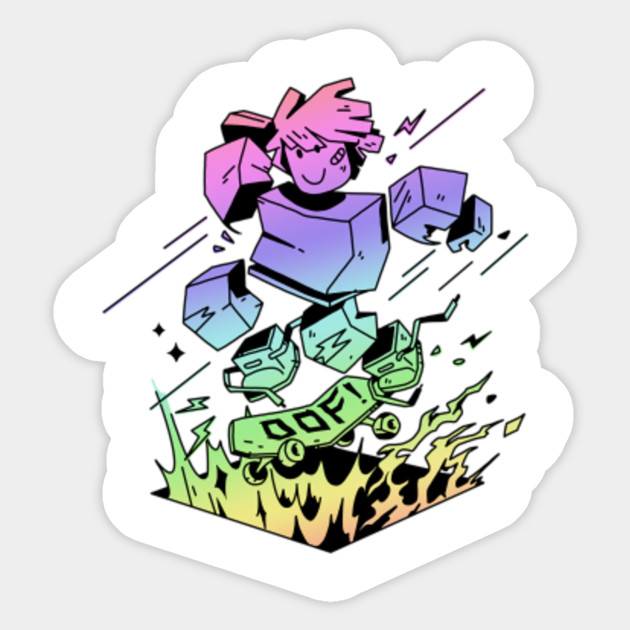 Sk8 Gradient With Flames Roblox Kid Gaming Roblox Sticker Teepublic