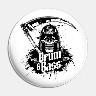 DRUM AND BASS  - DNB Halloween Grim Reaper (black) Pin