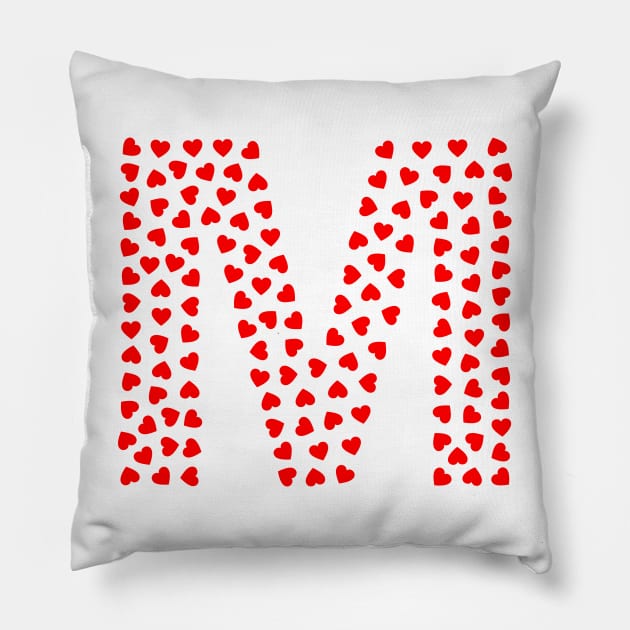 Letter M Heart Shape Initial Pillow by Sanu Designs