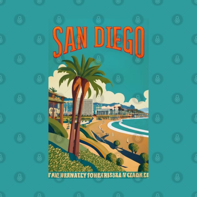 A Vintage Travel Art of San Diego - California - US by goodoldvintage