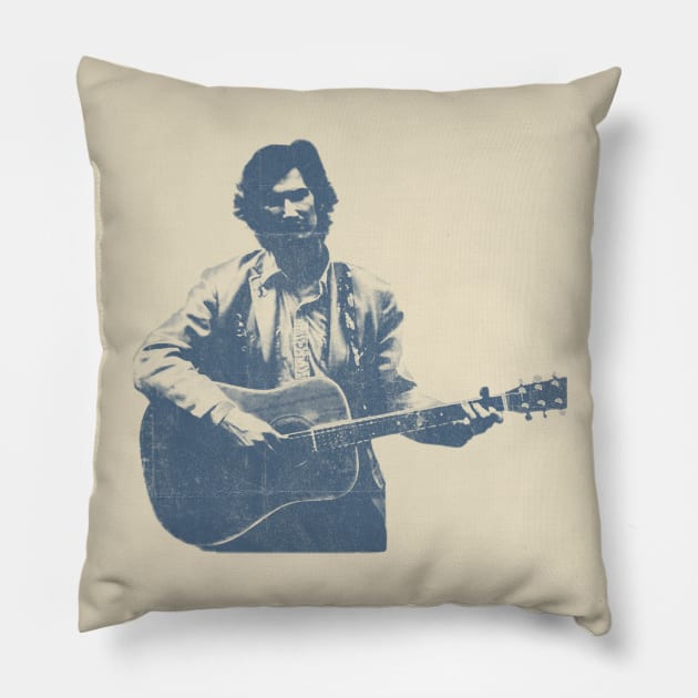 Townes Van Zandt - Blue Vintage Pillow by Campfire Classic