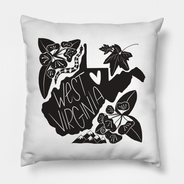 West virginia Pillow by Mary Mastren