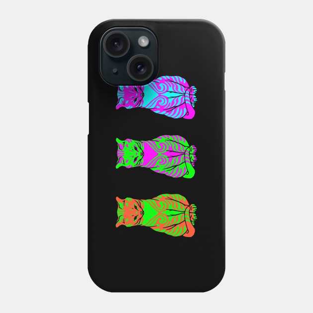 Classic Art Revisited: Three bright cats all in a row Phone Case by Ofeefee