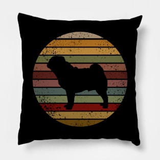 pug vintage Pillow