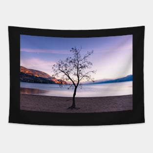 Tree Silhouette at Sunset Tapestry