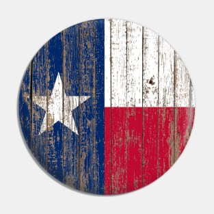 Rustic Primitive Wood Grain Western Country Texas Flag Pin