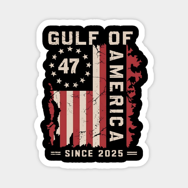 Gulf of USA America Funny Vintage USA Flag Magnet by ArtistTee ⭐⭐⭐⭐⭐