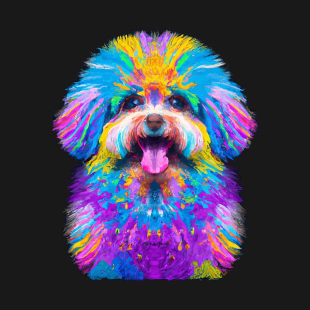 Adorable Bolognese Dog Colorful Artwork by Furrban