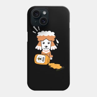 Naughty poodle spilled a jar of honey Phone Case