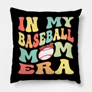 In My Baseball Mom Era Groovy Baseball lover Pillow