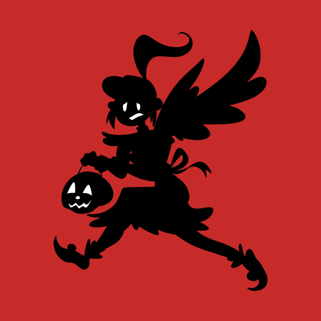 Halloween Fairy Trick or Treater Girl Silhouette by saradaboru