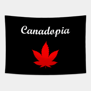 Canadopia Canada Marijuana Pot Leaf Dark Color Tapestry