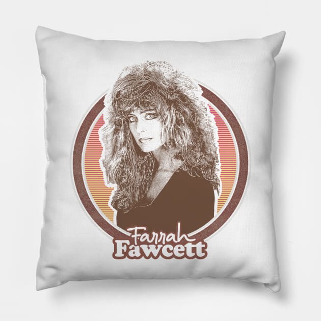 Farrah Fawcett // Retro Fan Art Design Pillow by DankFutura