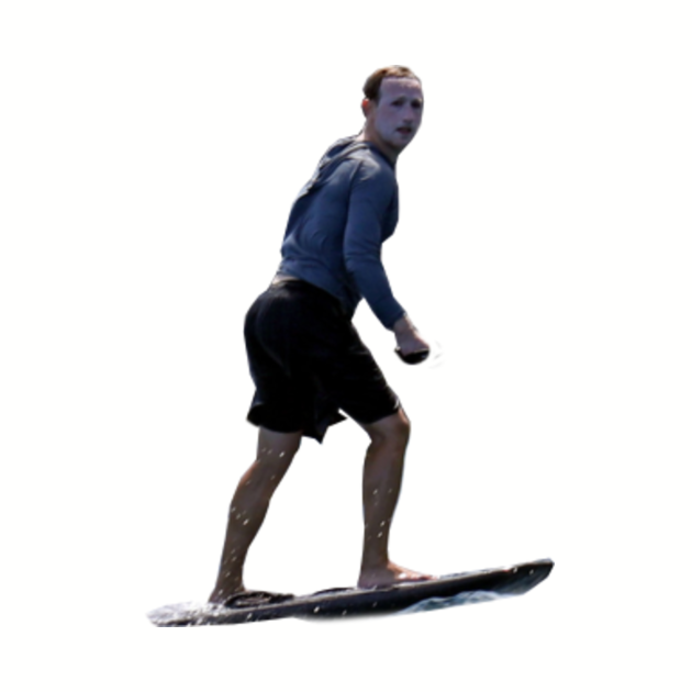 Mark Zuckerberg Surfing with Way Too Much Sunscreen - Surfing - Baseball T-Shirt | TeePublic