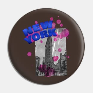 New York Drip - Blue/Pink Pin