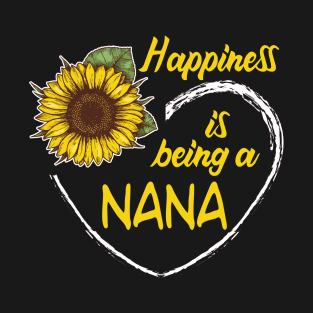 Happiness Is Being A Nana Sunflower Heart T-Shirt