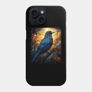 raven art, raven lover, van gogh starry nigh, crow lover Phone Case