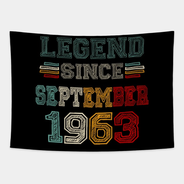 60 Years Old Legend Since September 1963 60th Birthday Tapestry by SuperMama1650