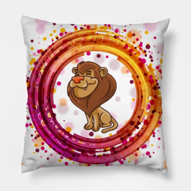 Funny Lion Pillow by MIXOshop