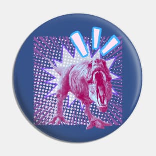 T-Rex Comic Book Dinosaur Roar Pin