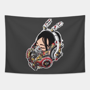 Woman Cyborg Tapestry