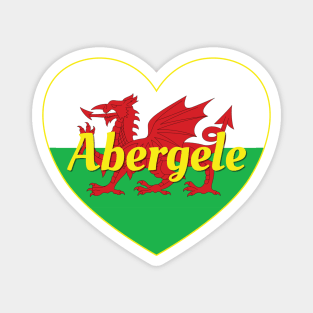 Abergele Wales UK Welsh Flag Heart Magnet