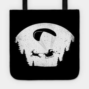 Happy Holidays - Paragliding Santa - Night Sky - Textless Tote