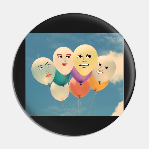 Funny Balloon stickers Pin by Pop-clothes