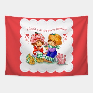 I Think You Are Berry Special! Vintage Strawberry & Huck Fanart Doily Version Tapestry