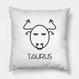 Taurus Doodle Line Art Pillow