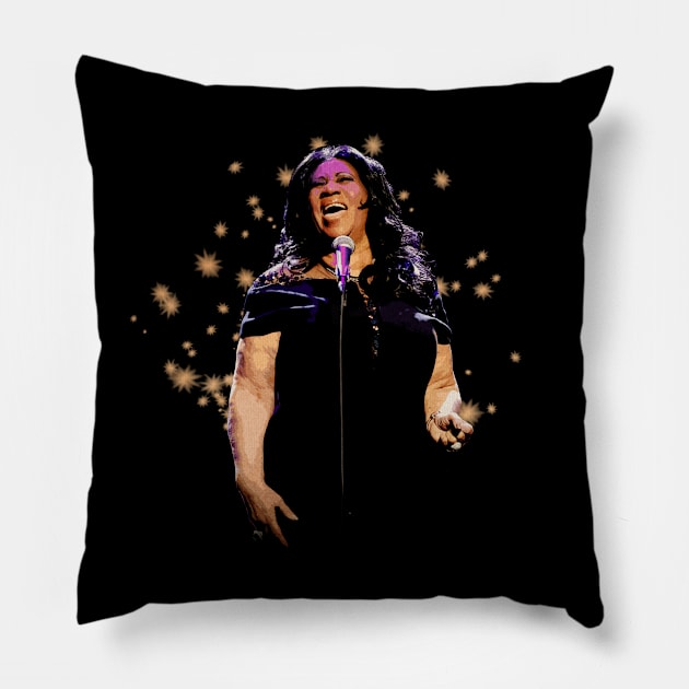 Aretha's Musical Odyssey Retro Nostalgia Tee Inspired by the Unmatched Voice and Empowering Presence Pillow by Crazy Frog GREEN