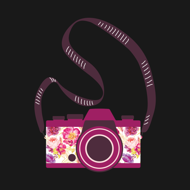 Watercolor floral camera by jillcook