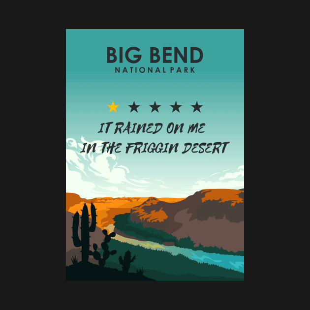 Big Bend One Star Review Subpar National Park Poster by jornvanhezik