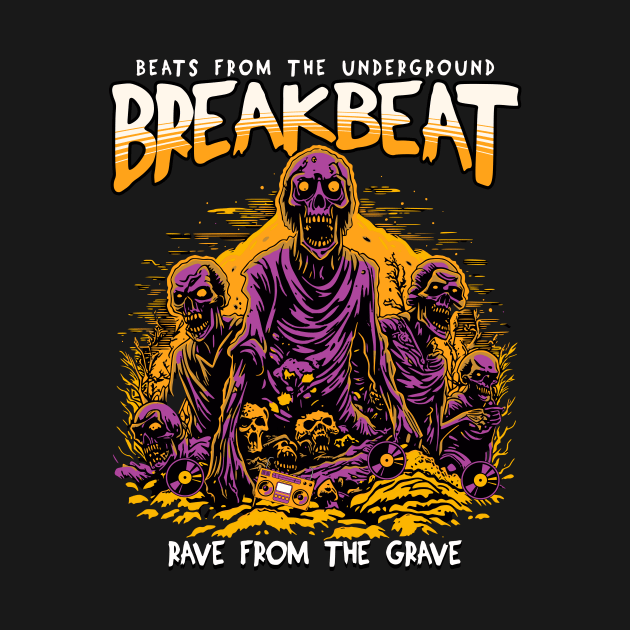 BREAKBEAT - Halloween Rave From The Grave (Orange/Purple) by DISCOTHREADZ 