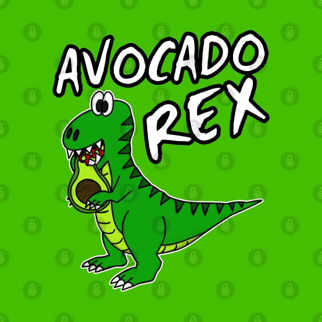 Avocado Rex Dinosaur T-Rex Healthy Eating Vegan by doodlerob