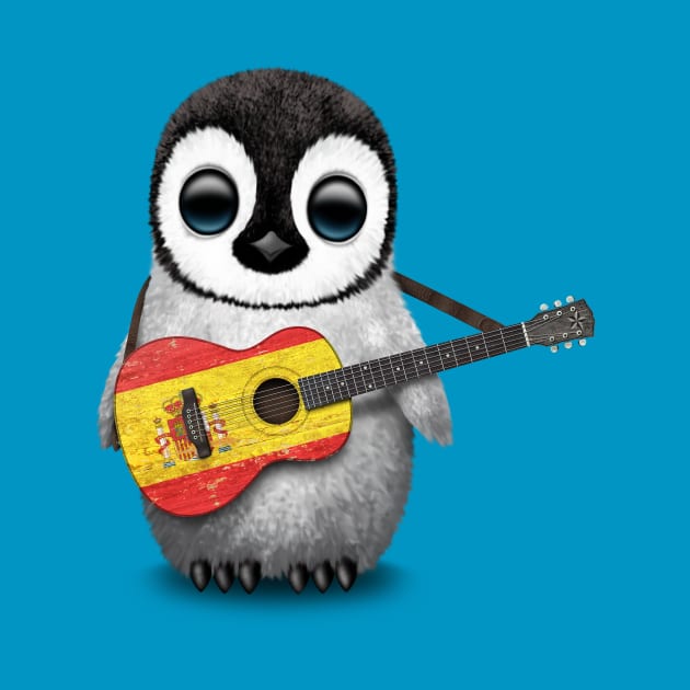 Baby Penguin Playing Spanish Flag Guitar by jeffbartels