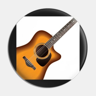 Acoustic Guitar Design, Artwork, Vector, Graphic Pin