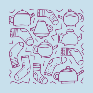 teapot and socks pattern T-Shirt