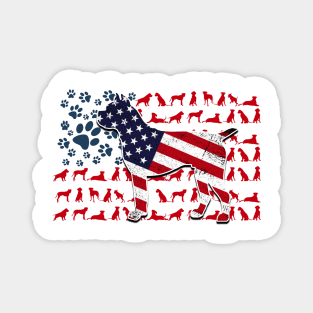 Boxer Paw Flag Magnet