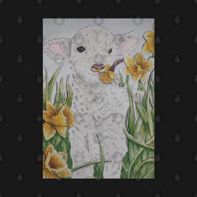 Baby Lamb watercolor painting by Sophprano