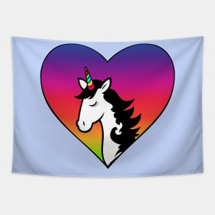 Unicorn Rainbow Pride Heart Tapestry