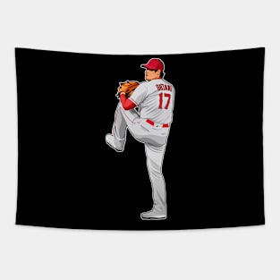 Shohei Ohtani #17 Pitches Tapestry