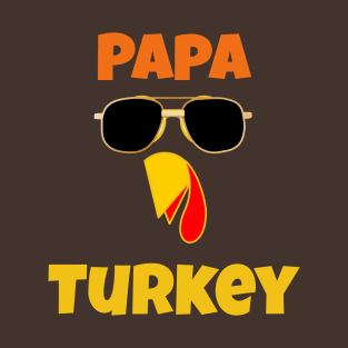 Papa Grandpa Turkey Thanksgiving Family Matching Pajama Grandfather T-Shirt