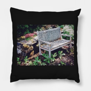 Garden Bench in Sunlight Pillow