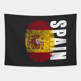 Spain Flag Fingerprint My Story DNA Spanish Tapestry