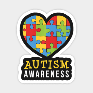 Autism Awareness Puzzle Heart Magnet