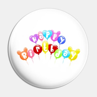 Copy of Funny Happy Birthday Mouse Ears Balloons Pin