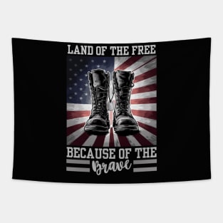 LAND OF THE FREE BECAUSE OF THE BRAVE Tapestry