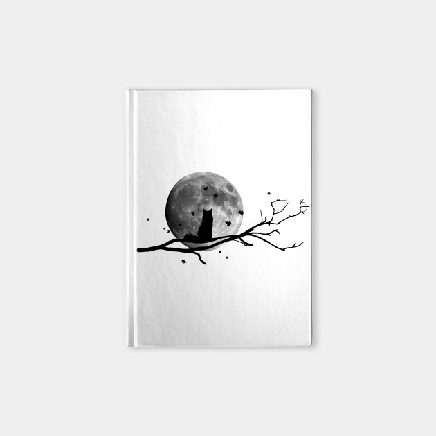 Cat Silhouette On Full Moon Black Cats Lover Animals Lover Catshirt Vegan Gift Idea Cats Lover Notebook Teepublic